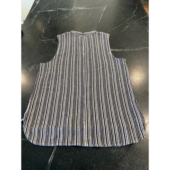 Madewell Navy/White Stripe hi-low tank. Mockneck, 100% Cotton SM - Picture 3 of 8
